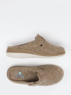 Damen Varomed – Filzclogs aus Wollfilz beige
