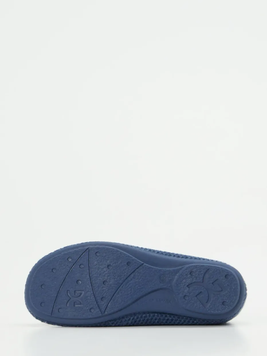 – Klett-Hausschuh aus strukturiertem Textil Dunkel*Varomed