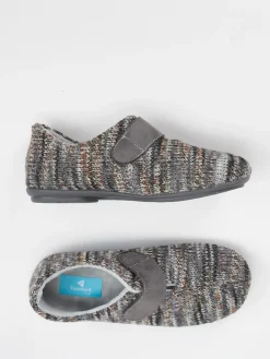 Damen Varomed – Klett-Hausschuh aus Textilstrick -Melange