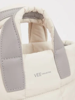 Damen VeeCollective Berlin – Handtasche aus Steppnylon creme