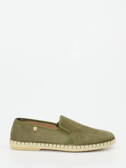 – Espadrilles aus Veloursleder Oliv*Verbenas Outlet