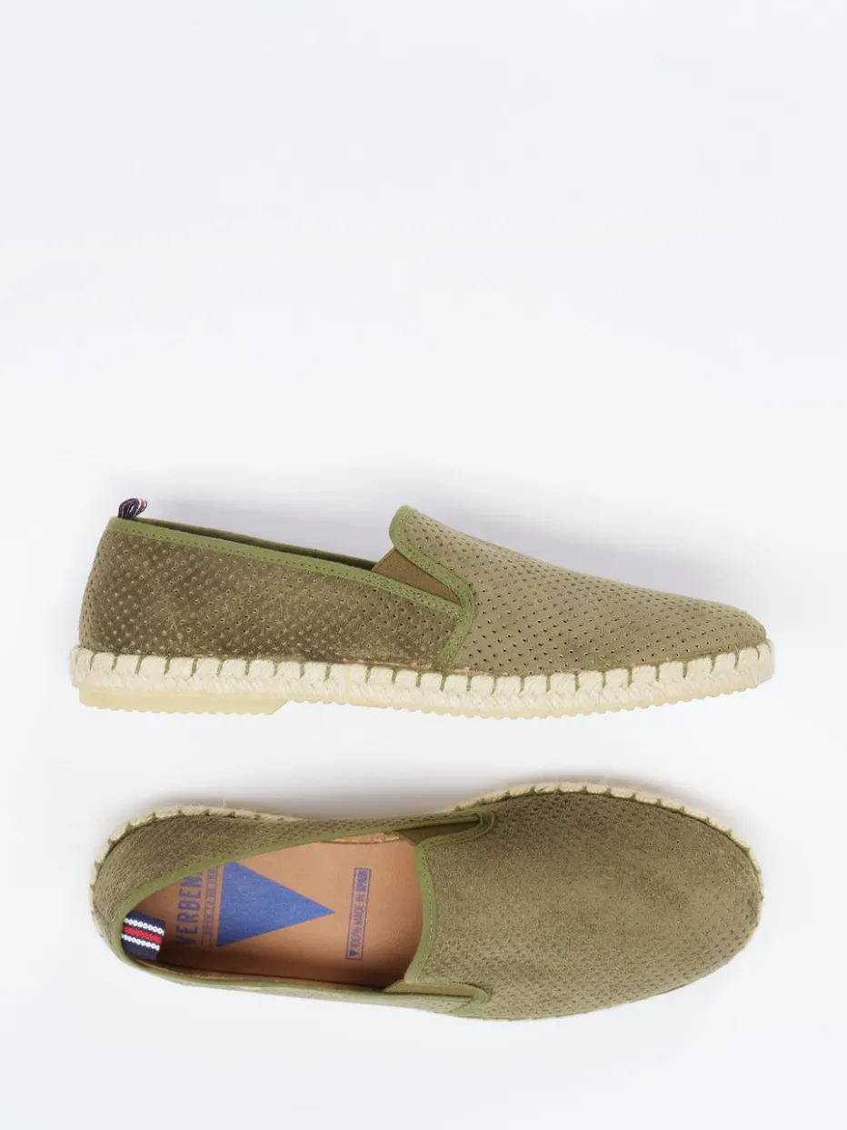 – Espadrilles aus Veloursleder Oliv*Verbenas Outlet