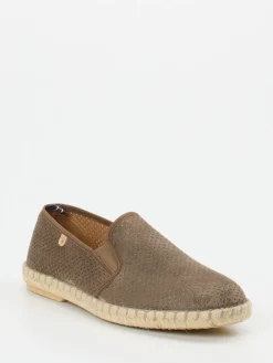 – Espadrilles aus geprägtem Leder in Taupe*Verbenas Clearance