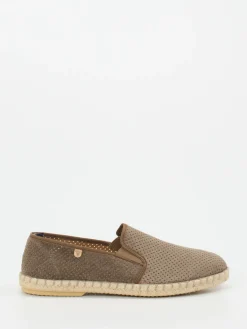 – Espadrilles aus geprägtem Leder in Taupe*Verbenas Clearance