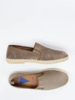 – Espadrilles aus geprägtem Leder in Taupe*Verbenas Clearance