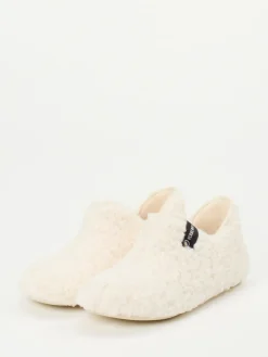 Damen Verbenas – Hüttenschuh aus Teddyfleece wollweiß