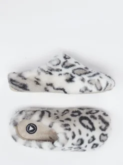 Damen Verbenas – Pantoffeln aus Fell mit Leopardenmuster