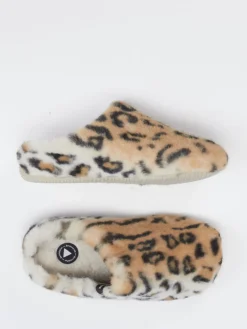Damen Verbenas – Pantoffeln aus Fell mit Leoprint