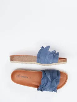 Damen Verbenas – Pantoletten aus Veloursleder jeans