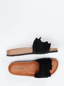 – Pantoletten aus Veloursleder*Verbenas Clearance