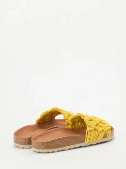 – Pantoletten aus Textil in Makramee-Optik*Verbenas Online