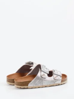 Damen Verbenas – Zwei-Riemen-Pantolette aus Metallicleder