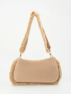 Damen Viamailbag – Baguette-Bag aus Textil und Kunstfell