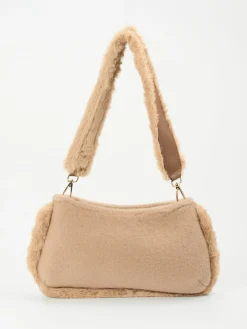 Damen Viamailbag – Baguette-Bag aus Textil und Kunstfell