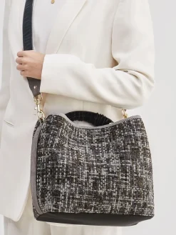 Damen Viamailbag – Bucket Bag aus Textil in Bouclé-Optik