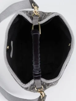 Damen Viamailbag – Bucket Bag aus Textil in Bouclé-Optik