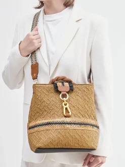 – Bucket Bag aus Textil in Honig*Viamailbag Outlet