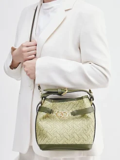 – Bucket Bag aus Textil und Leder*Viamailbag