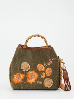 Damen Viamailbag – Matchbeutel aus Textil mit Bambusgriff