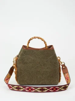 Damen Viamailbag – Matchbeutel aus Textil mit Bambusgriff