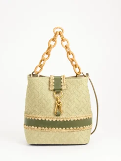 – Schultertasche aus Textil mit Bastdetails*Viamailbag Sale