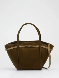 – Shopper aus Veloursleder olivbraun*Viamailbag Discount