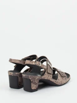 – Komfort-Sandale aus geprägtem Leder bronzefarben*Vital