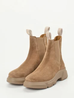 Damen Voile Blanche – Chelsea Boots aus Veloursleder sand