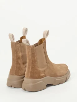 Damen Voile Blanche – Chelsea Boots aus Veloursleder sand