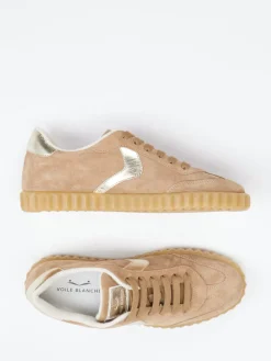 – Sneaker aus Veloursleder mit Metallic*Voile Blanche Clearance