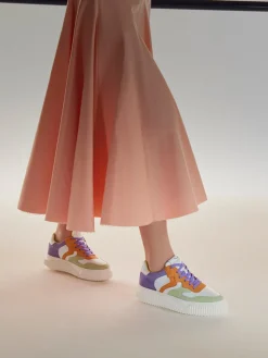 – Sneaker aus Velours- und Kalbleder color*Voile Blanche Hot