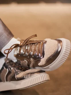 Damen Voile Blanche – Sneaker aus Metallicleder Roségold