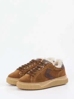 Damen Voile Blanche – Sneaker aus Veloursleder cognac