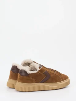 Damen Voile Blanche – Sneaker aus Veloursleder cognac