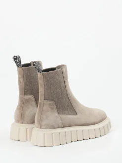 Damen Voile Blanche – Stiefelette aus Veloursleder taupe