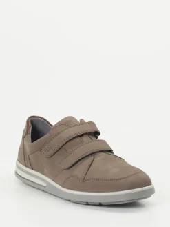 Herren Waldläufer – Klettverschluss-Halbschuh aus Nubukleder taupe