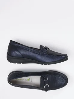 – Komfort-Loafer aus Metallicleder dunkel*Waldläufer Hot