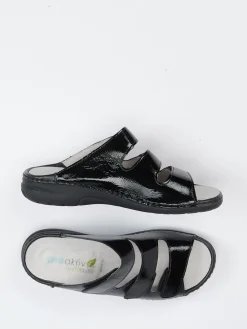 Damen Waldläufer – Komfort-Pantolette aus Lack- und Kalbleder