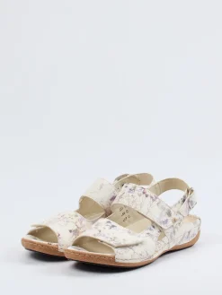 – Komfortsandale aus geprägtem Leder floral*Waldläufer Online