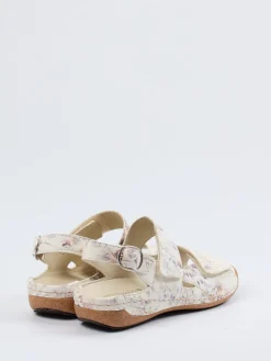 – Komfortsandale aus geprägtem Leder floral*Waldläufer Online