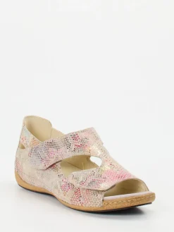 Damen Waldläufer – Komfortsandalen aus geprägtem Leder