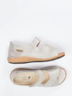 – Komfortsandalen aus geprägtem Leder*Waldläufer Outlet