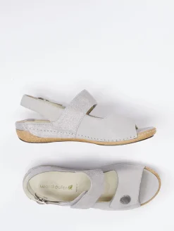 Damen Waldläufer – Komfortsandalen aus Nubukleder hell