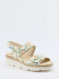 Damen Waldläufer – Komfort-Sandalen aus Leder mit Jutebesatz