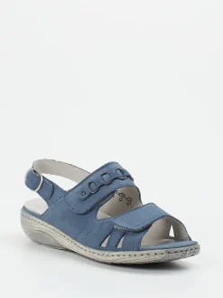 Damen Waldläufer – Komfortsandalen aus Nubukleder jeans