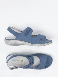 Damen Waldläufer – Komfortsandalen aus Nubukleder jeans