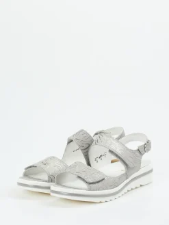 – Komfortsandale aus Veloursleder silber*Waldläufer