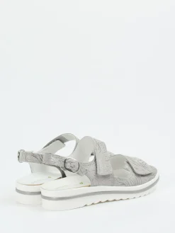 – Komfortsandale aus Veloursleder silber*Waldläufer