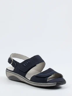 – Komfortsandale aus Nubukleder Dunkel*Waldläufer Hot