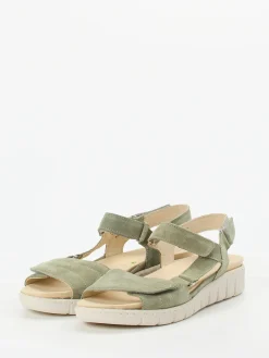 – Komfortsandale aus Veloursleder Salbei*Waldläufer Clearance